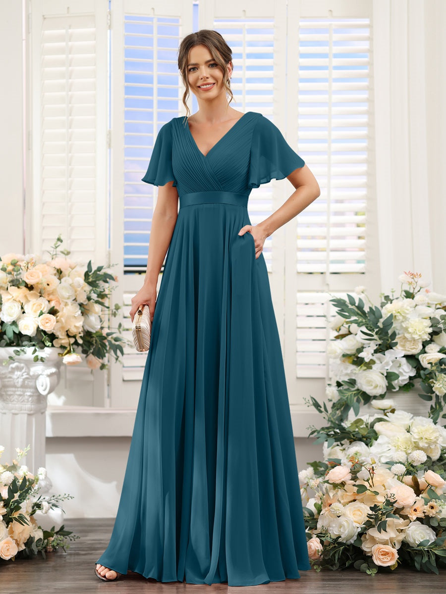 Robe de demoiselle d'honneur trapèze pour femme – Style élégant et formel pour une cérémonie de mariage