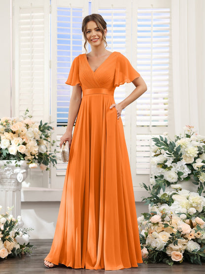 Robe de demoiselle d'honneur trapèze pour femme – Style élégant et formel pour une cérémonie de mariage
