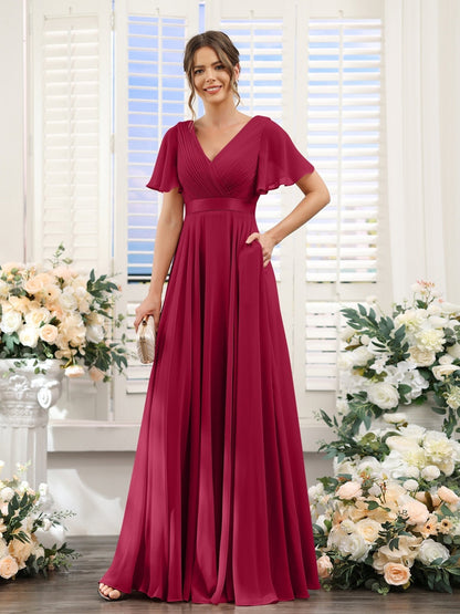 Robe de demoiselle d'honneur trapèze pour femme – Style élégant et formel pour une cérémonie de mariage