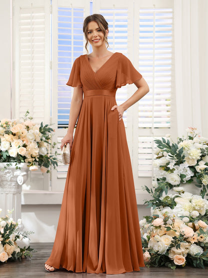 Robe de demoiselle d'honneur trapèze pour femme – Style élégant et formel pour une cérémonie de mariage