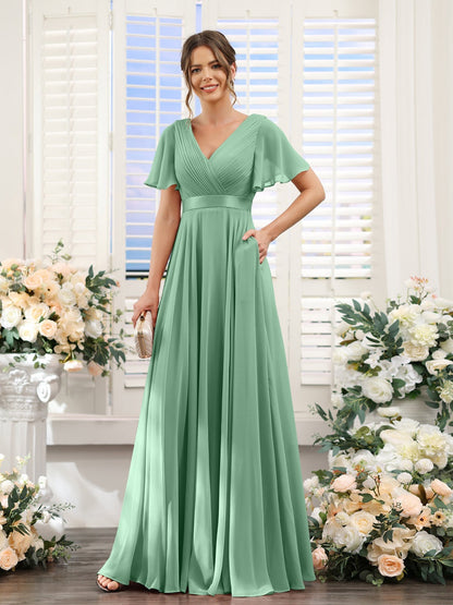 Robe de demoiselle d'honneur trapèze pour femme – Style élégant et formel pour une cérémonie de mariage