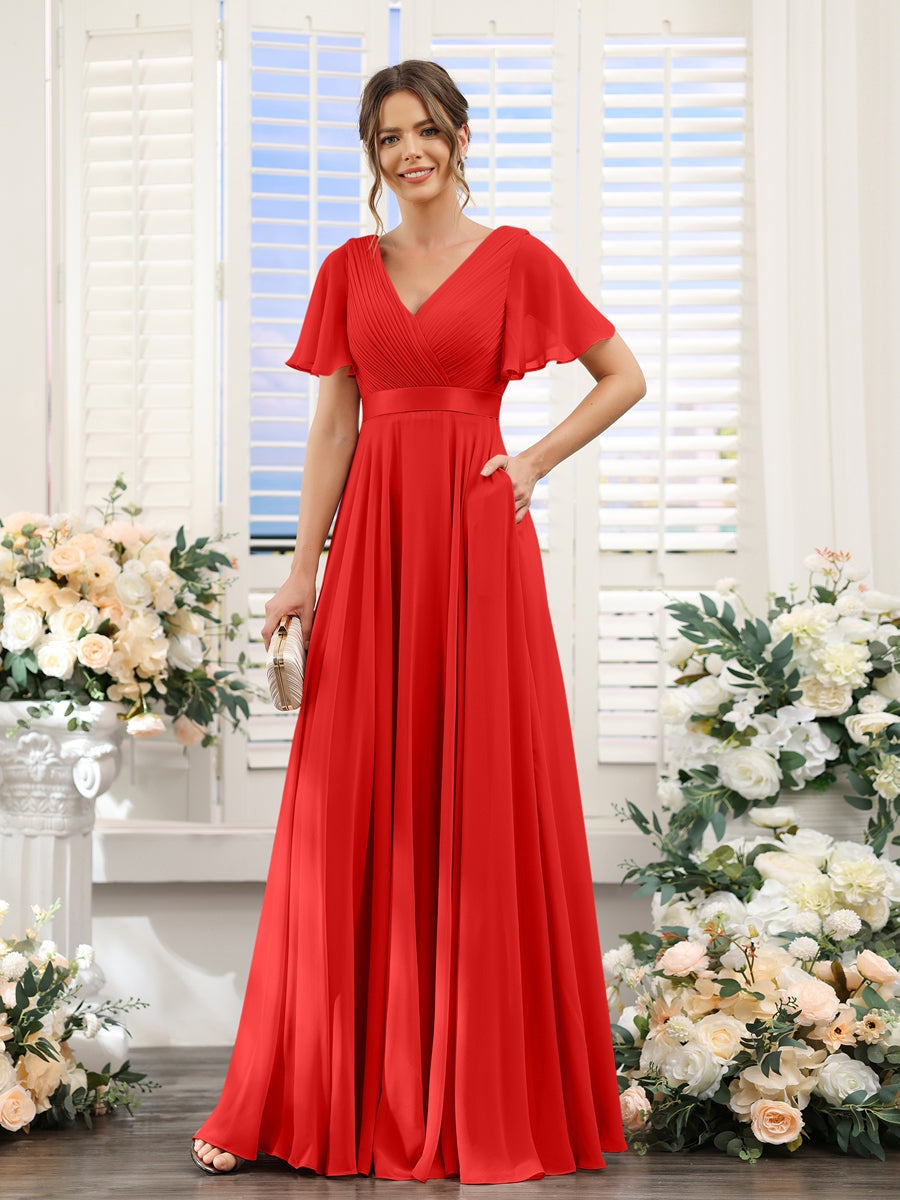 Robe de demoiselle d'honneur trapèze pour femme – Style élégant et formel pour une cérémonie de mariage