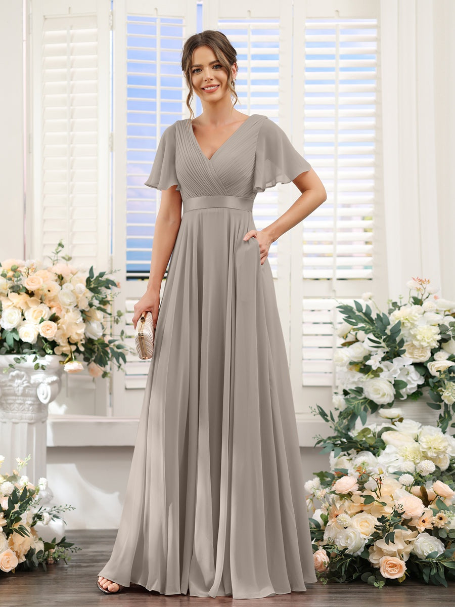 Robe de demoiselle d'honneur trapèze pour femme – Style élégant et formel pour une cérémonie de mariage