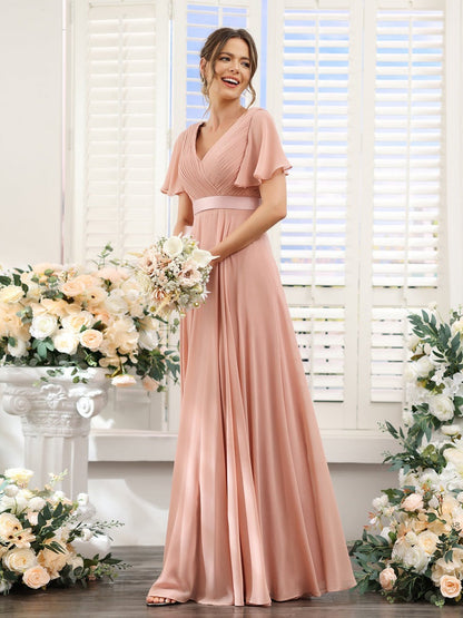 Robe de demoiselle d'honneur trapèze pour femme – Style élégant et formel pour une cérémonie de mariage
