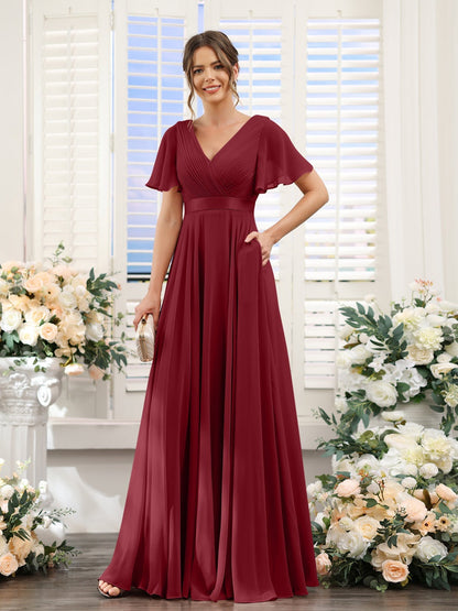 Robe de demoiselle d'honneur trapèze pour femme – Style élégant et formel pour une cérémonie de mariage