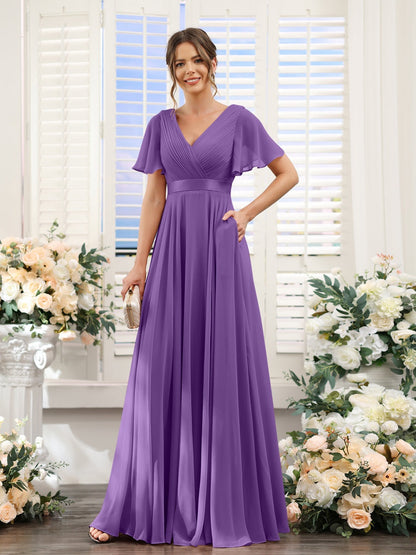 Robe de demoiselle d'honneur trapèze pour femme – Style élégant et formel pour une cérémonie de mariage