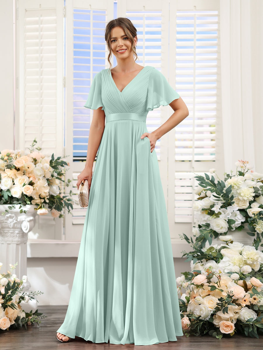 Robe de demoiselle d'honneur trapèze pour femme – Style élégant et formel pour une cérémonie de mariage
