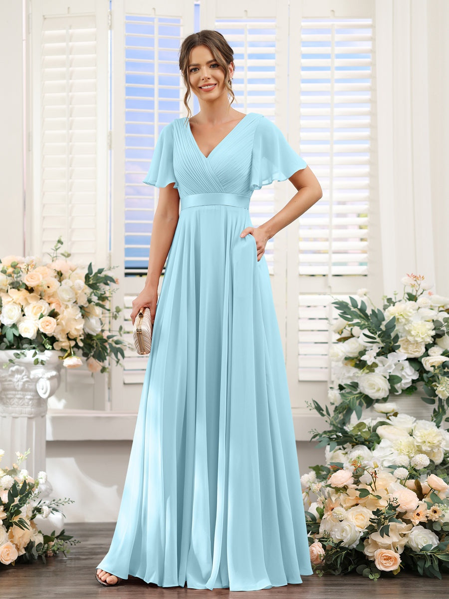 Robe de demoiselle d'honneur trapèze pour femme – Style élégant et formel pour une cérémonie de mariage