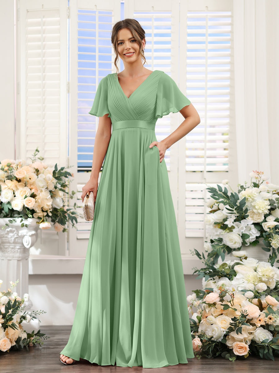 Robe de demoiselle d'honneur trapèze pour femme – Style élégant et formel pour une cérémonie de mariage