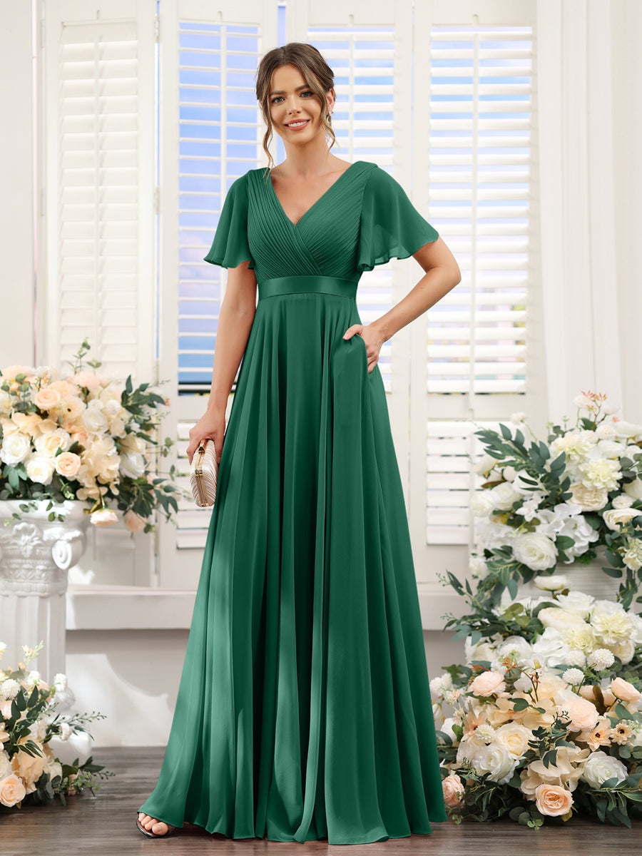 Robe de demoiselle d'honneur trapèze pour femme – Style élégant et formel pour une cérémonie de mariage