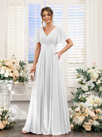 Robe de demoiselle d'honneur trapèze pour femme – Style élégant et formel pour une cérémonie de mariage