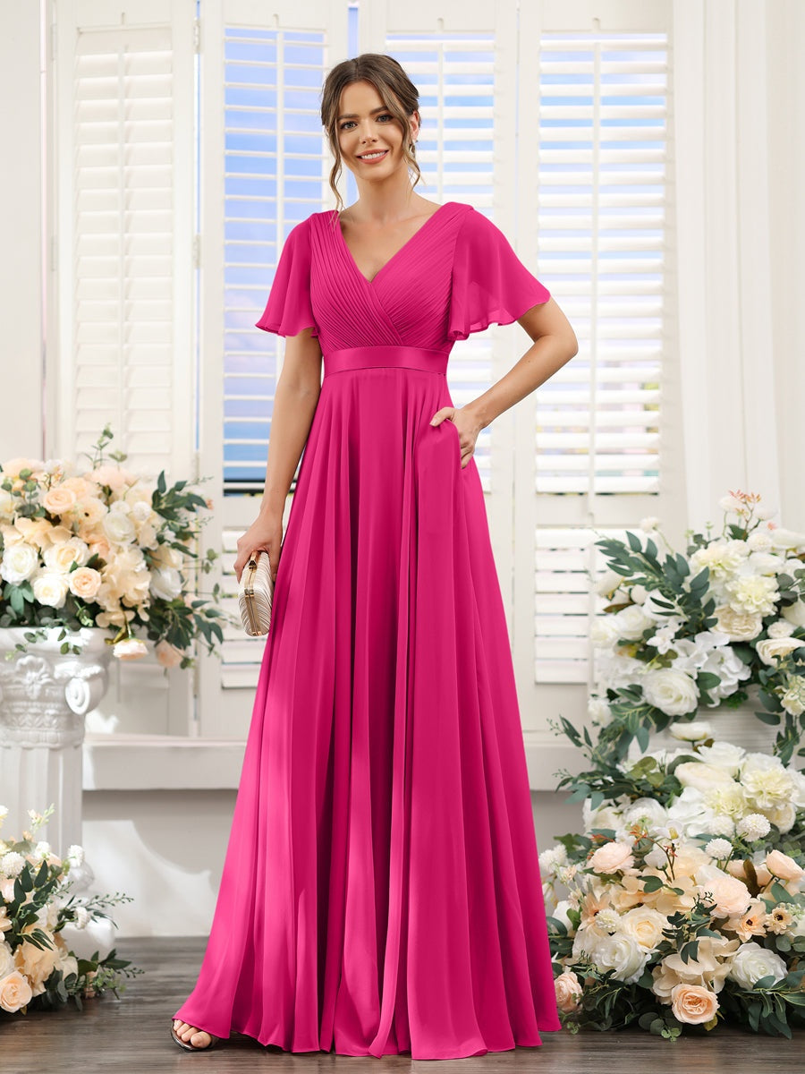 Robe de demoiselle d'honneur trapèze pour femme – Style élégant et formel pour une cérémonie de mariage