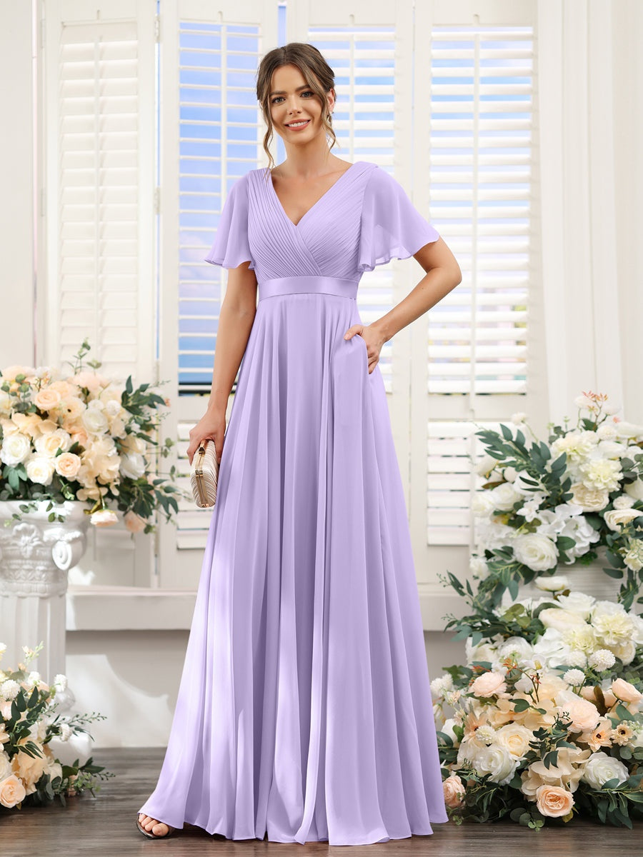 Robe de demoiselle d'honneur trapèze pour femme – Style élégant et formel pour une cérémonie de mariage