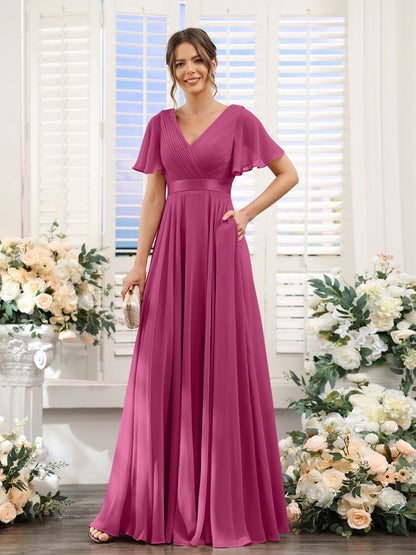 Robe de demoiselle d'honneur trapèze pour femme – Style élégant et formel pour une cérémonie de mariage