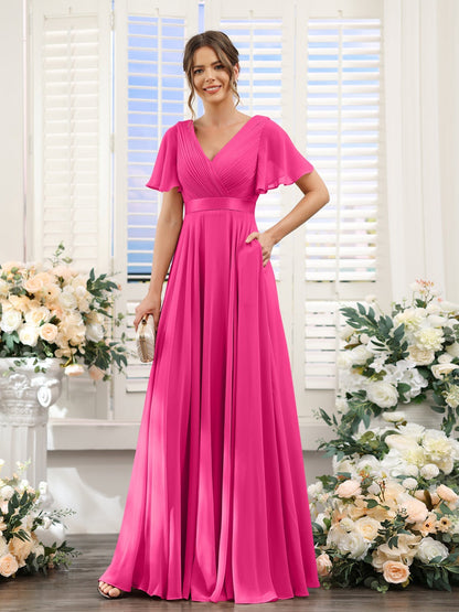 Robe de demoiselle d'honneur trapèze pour femme – Style élégant et formel pour une cérémonie de mariage