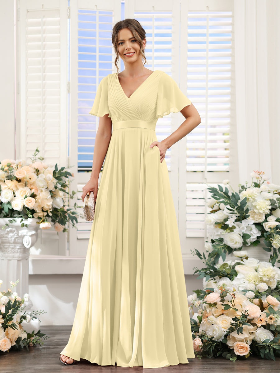 Robe de demoiselle d'honneur trapèze pour femme – Style élégant et formel pour une cérémonie de mariage
