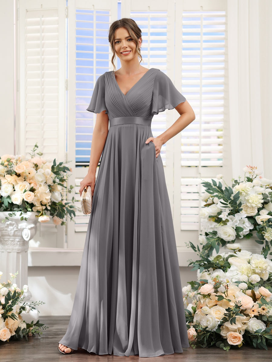 Robe de demoiselle d'honneur trapèze pour femme – Style élégant et formel pour une cérémonie de mariage