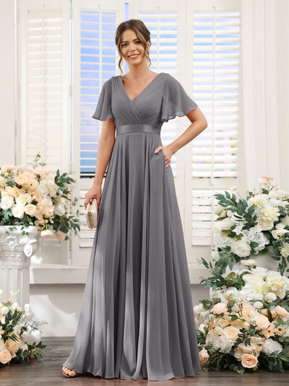 Robe de demoiselle d'honneur trapèze pour femme – Style élégant et formel pour une cérémonie de mariage