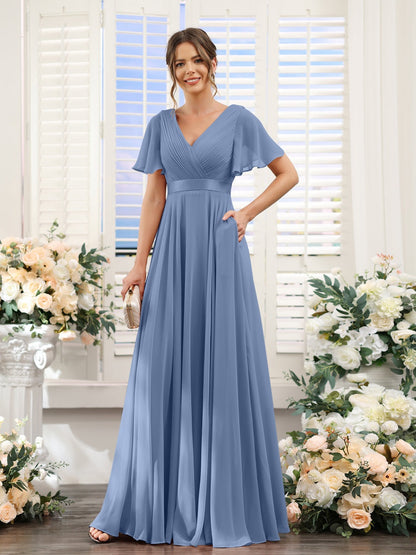 Robe de demoiselle d'honneur trapèze pour femme – Style élégant et formel pour une cérémonie de mariage