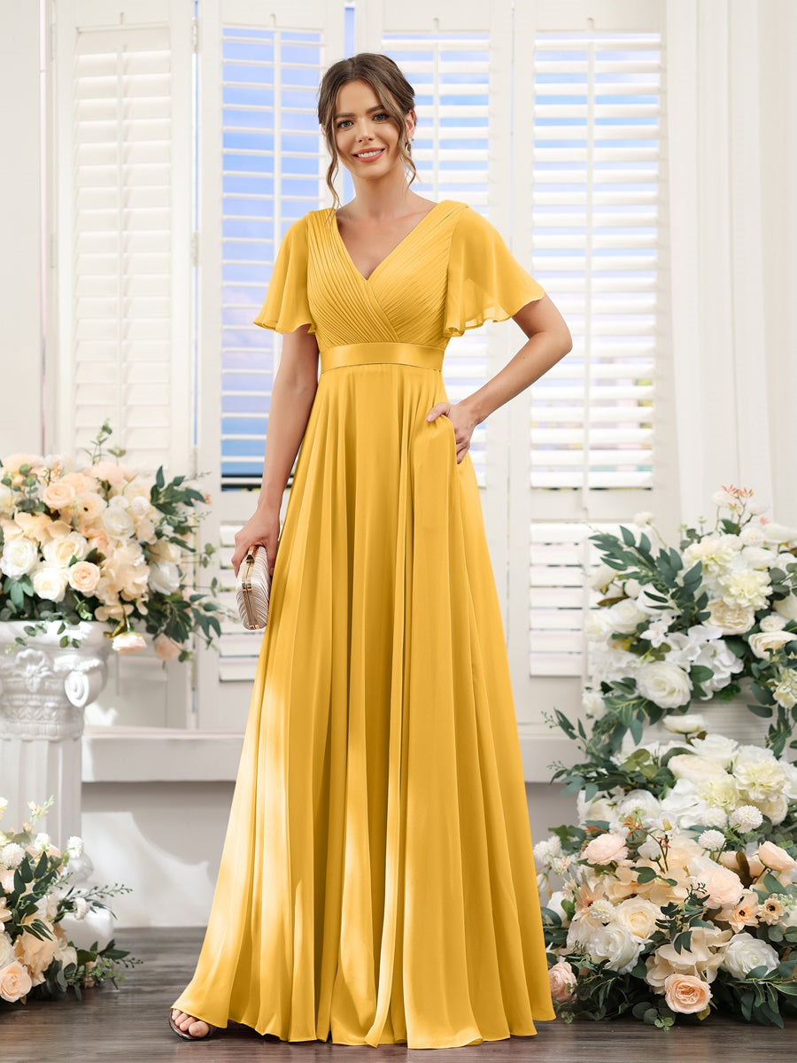 Robe de demoiselle d'honneur trapèze pour femme – Style élégant et formel pour une cérémonie de mariage