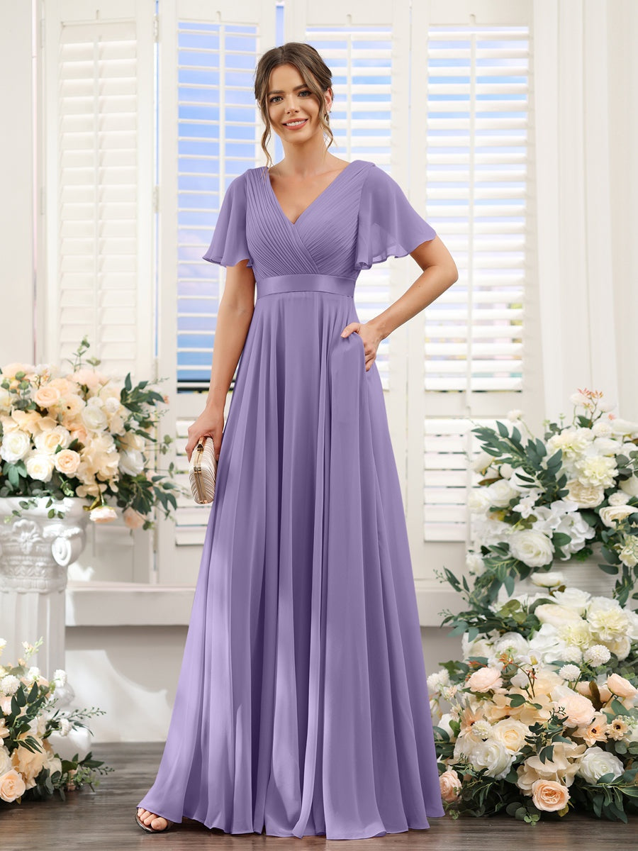 Robe de demoiselle d'honneur trapèze pour femme – Style élégant et formel pour une cérémonie de mariage