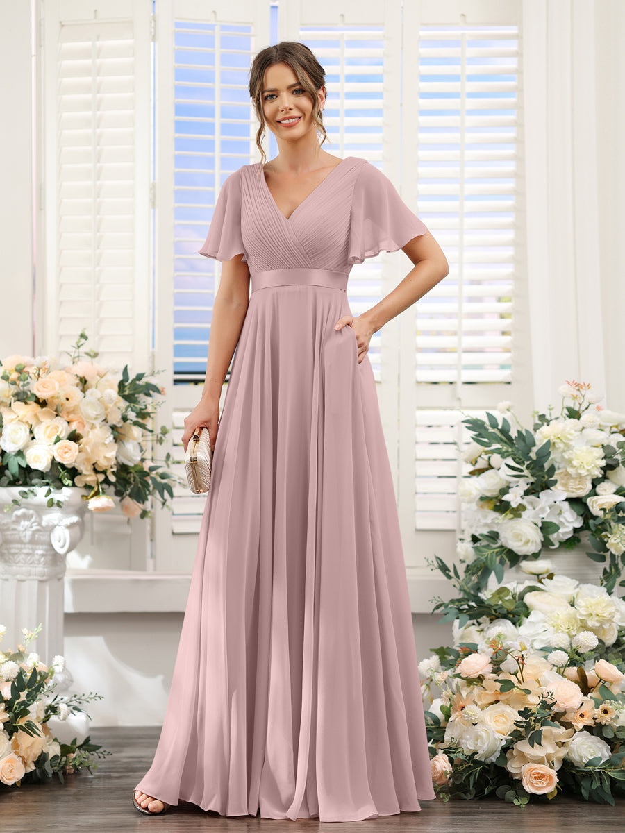 Robe de demoiselle d'honneur trapèze pour femme – Style élégant et formel pour une cérémonie de mariage