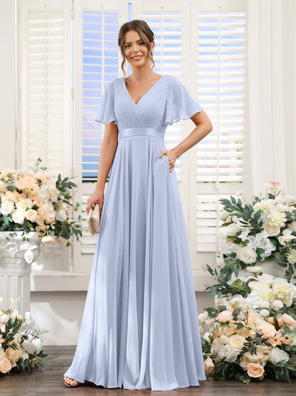 Robe de demoiselle d'honneur trapèze pour femme – Style élégant et formel pour une cérémonie de mariage