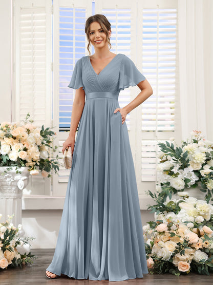 Robe de demoiselle d'honneur trapèze pour femme – Style élégant et formel pour une cérémonie de mariage