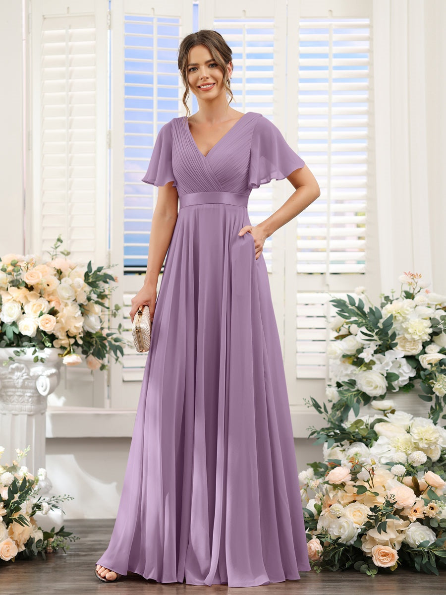 Robe de demoiselle d'honneur trapèze pour femme – Style élégant et formel pour une cérémonie de mariage