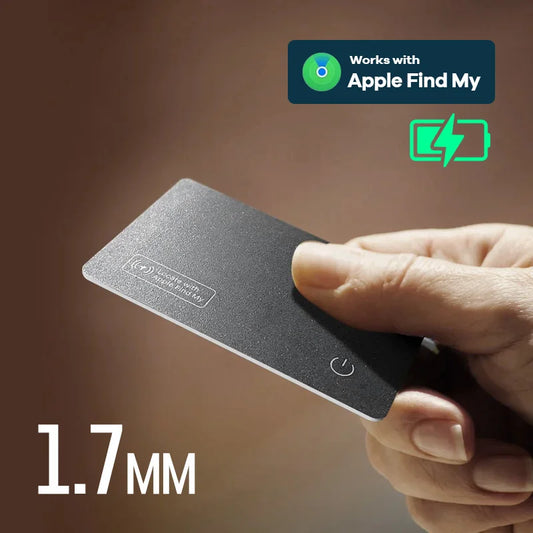 Carte de Suivi GPS Mini Sans Fil à Recharge – Étiquette Localisatrice de Portefeuille pour iPhone, Appareils Apple, Compatible Find My, Remplaçant AirTag