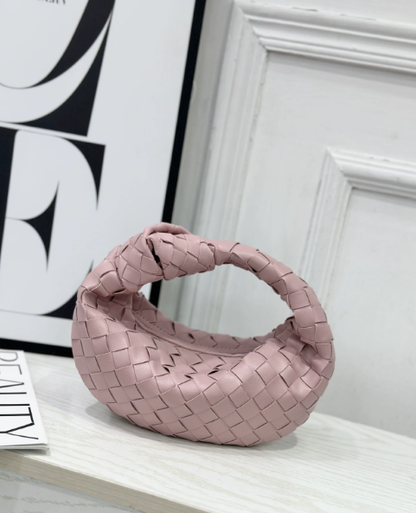 Mini sac à main tressé femme – Style tendance avec poignée nouée