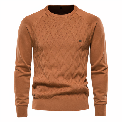 Pull en tricot à losanges élégant pour homme – Coupe confortable