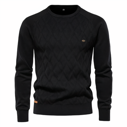 Pull en tricot à losanges élégant pour homme – Coupe confortable