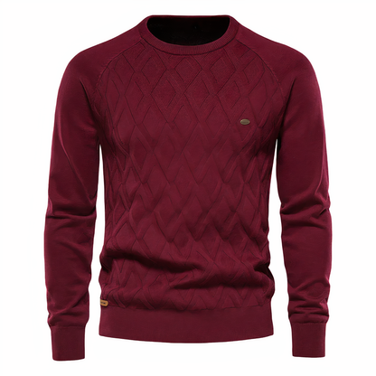 Pull en tricot à losanges élégant pour homme – Coupe confortable