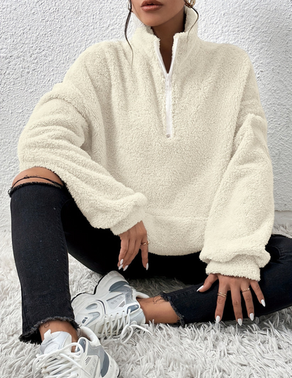 Pull décontracté duveteux pour femme