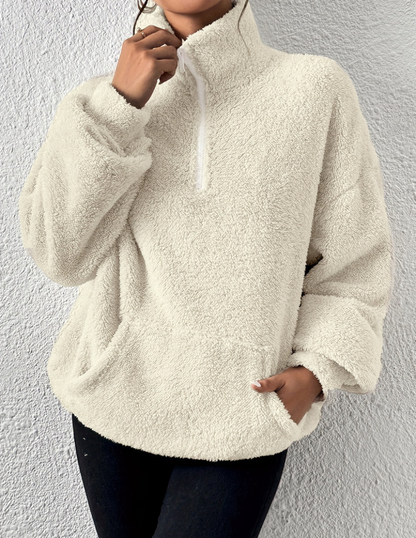 Pull décontracté duveteux pour femme
