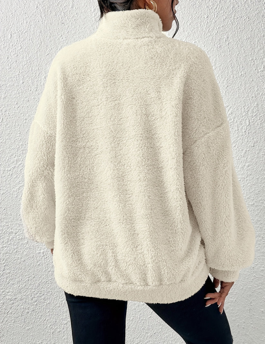 Pull décontracté duveteux pour femme