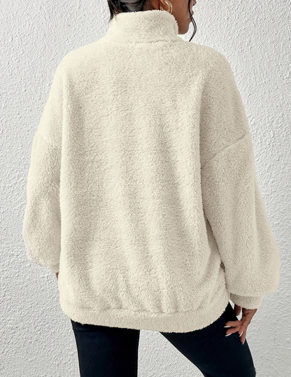 Pull décontracté duveteux pour femme