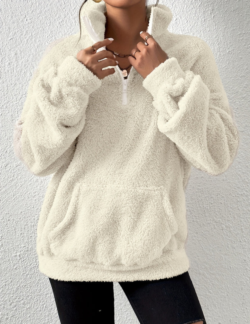 Pull décontracté duveteux pour femme