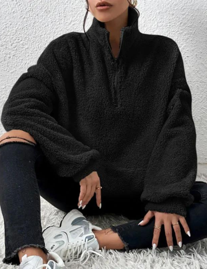 Pull décontracté duveteux pour femme