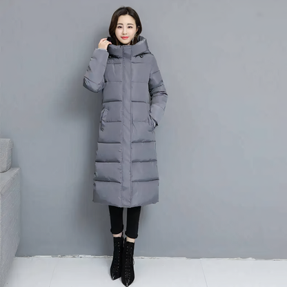 Doudoune Longue Hiver Femme Matelassée Avec Capuche