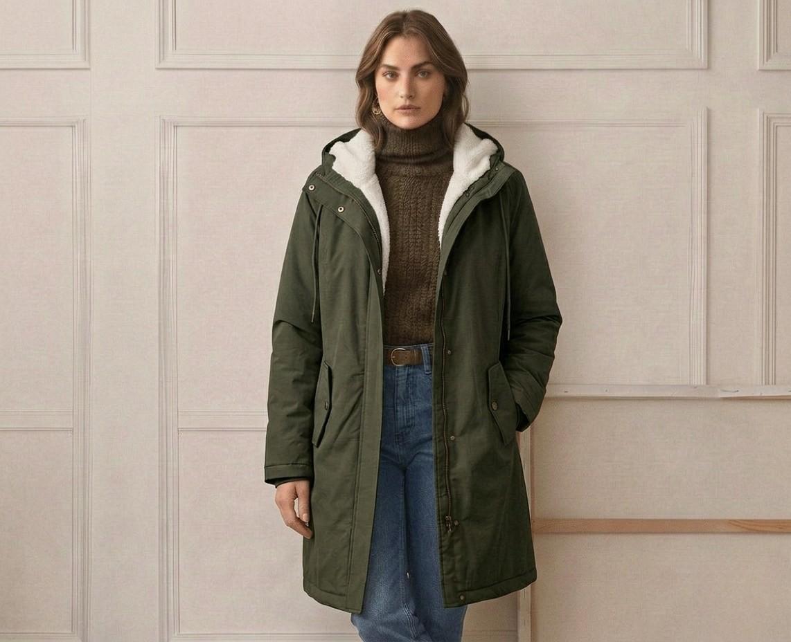 Women's Weather-Resistant Hooded Coat - Warm and Protective