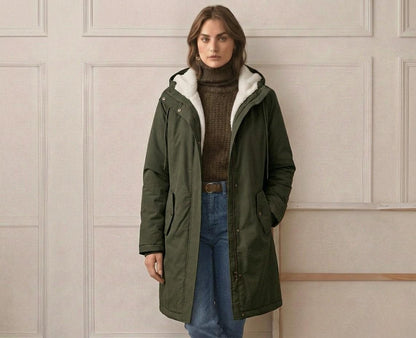 Women's Weather-Resistant Hooded Coat - Warm and Protective
