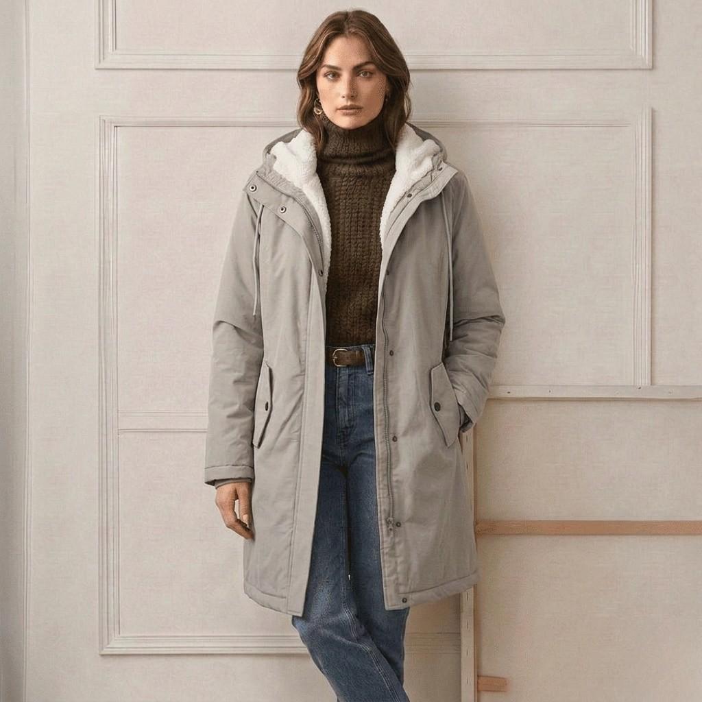Women's Weather-Resistant Hooded Coat - Warm and Protective