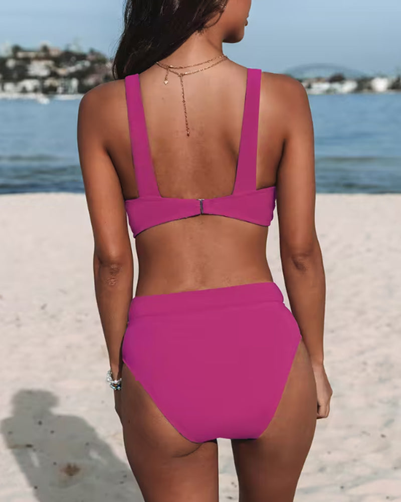 Costume da bagno donna due pezzi halter vita alta - Chic e modellante