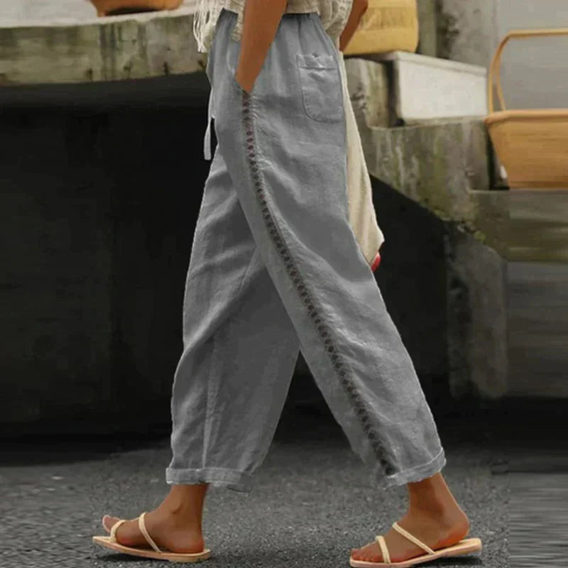 Pantalon décontracté à design polyvalent pour femme