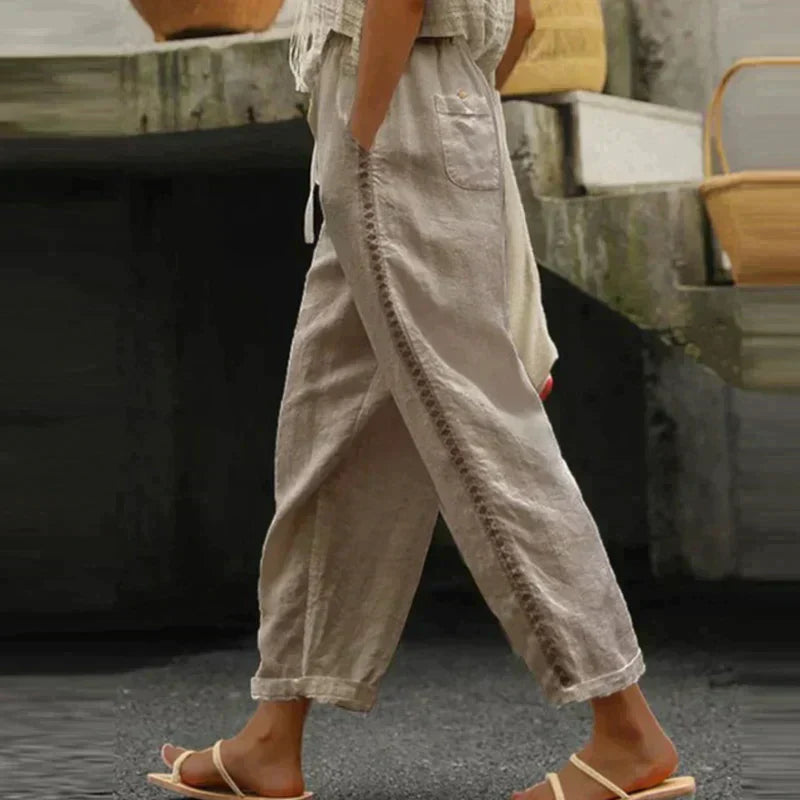 Pantalon décontracté à design polyvalent pour femme