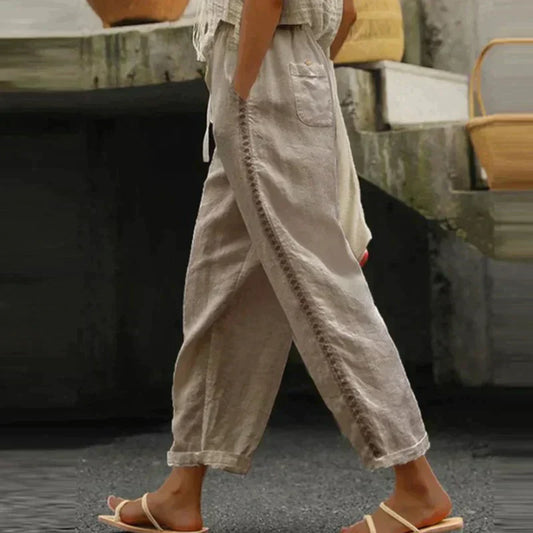 Pantalon décontracté à design polyvalent pour femme