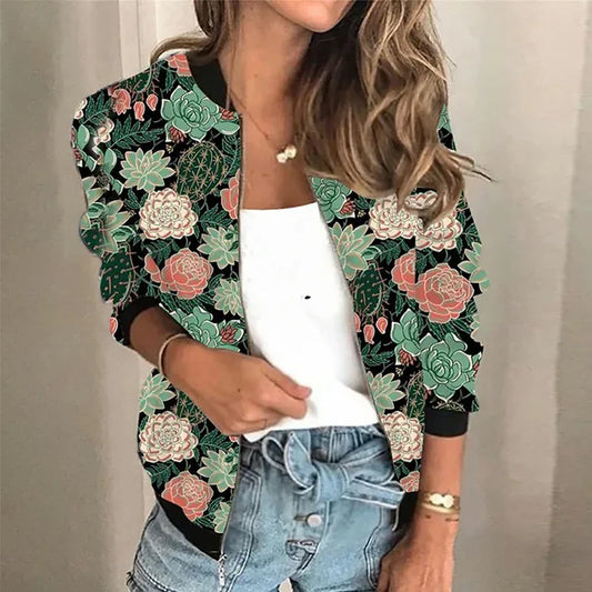 Veste zippée imprimée pour femmes