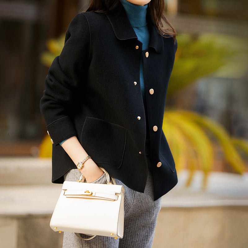 Veste Femme à Boutons - Col Chemise avec Poches Avant